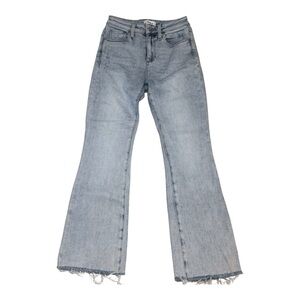 Pistola Lennon High Rise Raw Hem Crop Flare Jeans Size 25 Light Wash